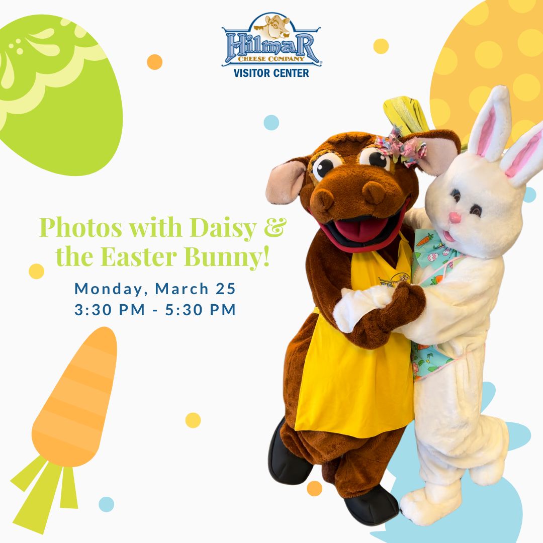 Costumed characters Easter Bunny and Daisy Cow